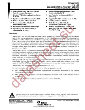 SN74ACT3631-20PCB datasheet  